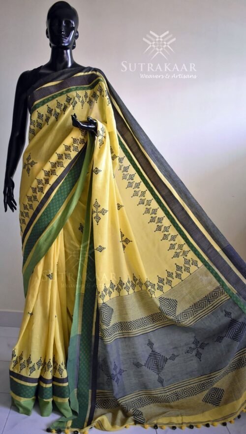 Bengal Cotton, Constructed Saree | Sutrakaar - Weavers And Artisans