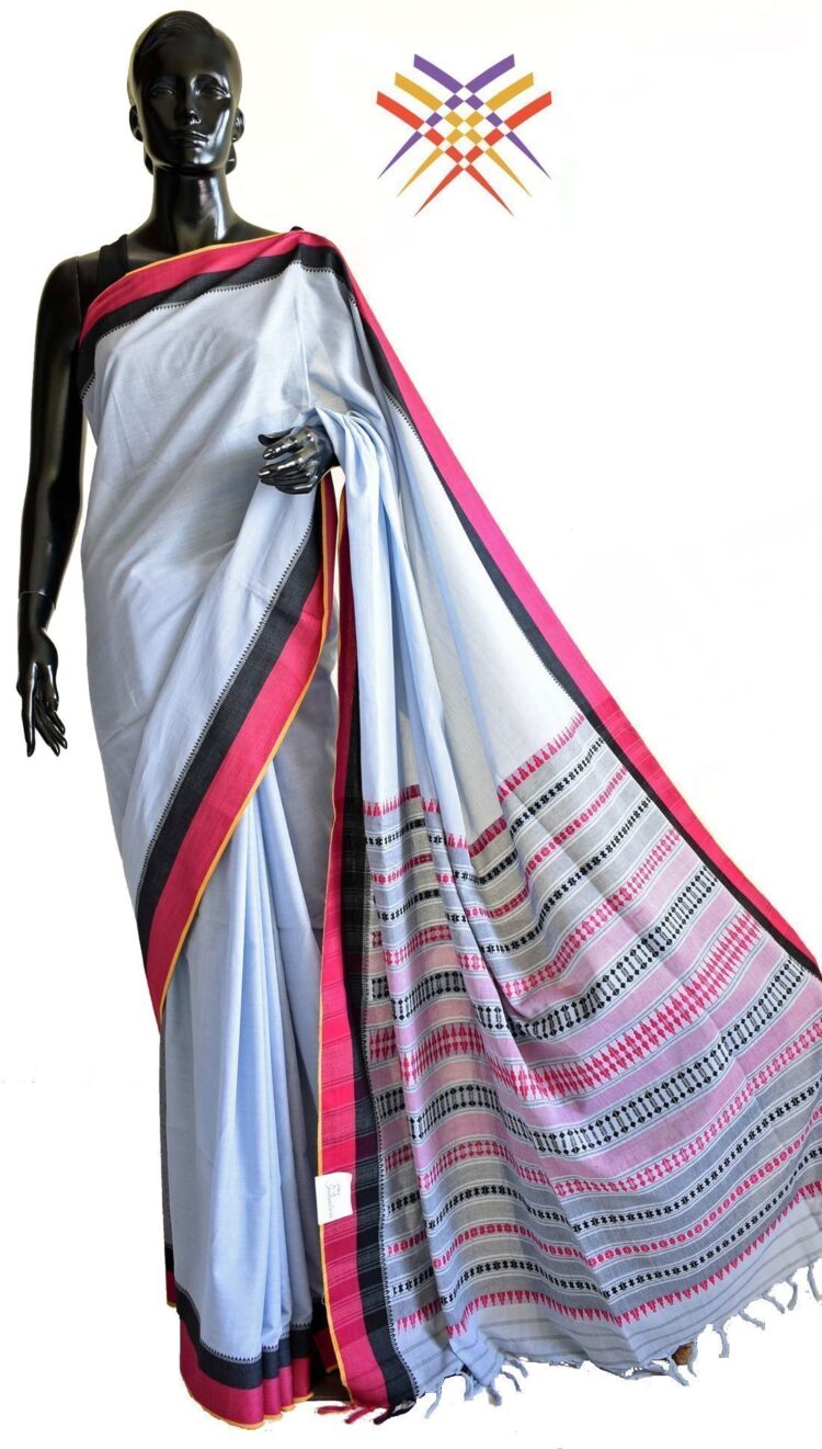 Begumpuri Saree (Blue & Pink)