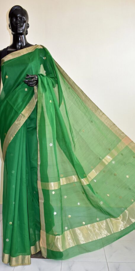 Green Handloom Chanderi Sarees