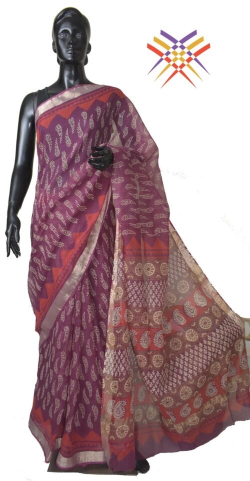 Bagru print kota doria | Sutrakaar - Celebrating Handloom Sarees.